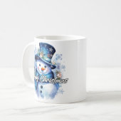 Merry Christmas Happy Holidays Winter Snowman Kaffeetasse (Vorderseite Links)