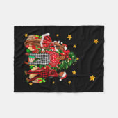 Merry Christmas Happy New Year African American Bl Fleecedecke (Vorderseite (Horizontal))