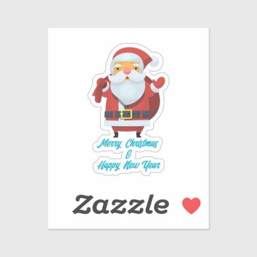 Merry Christmas & Happy New Year Aufkleber (Blatt)