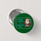 Merry Christmas & Happy New Year Button (Vorne & Hinten)
