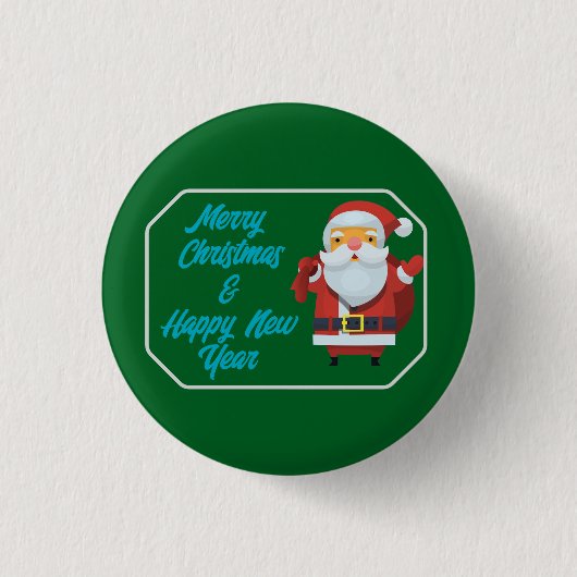Merry Christmas & Happy New Year Button (Vorderseite)