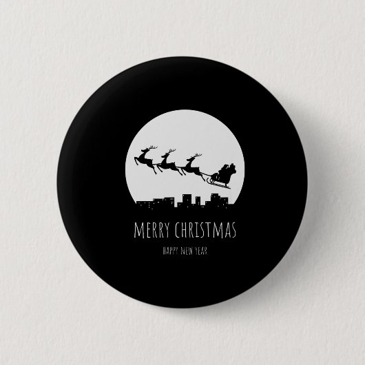 Merry Christmas Happy New Year Button (Vorderseite)