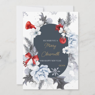 Merry Christmas happy new year card Dankeskarte