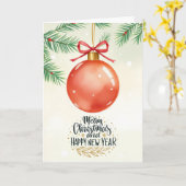 Merry Christmas & Happy New Year Card Karte (Gelbe Blume)