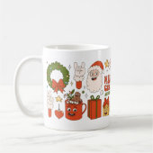 Merry Christmas & Happy New Year Cute Cartoon Xmas Kaffeetasse (Links)