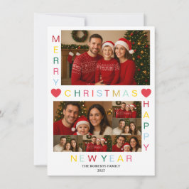 Merry Christmas Happy New Year Family Card Feiertagskarte