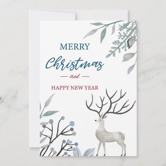 Merry Christmas & Happy New Year Feiertagskarte (Vorderseite)