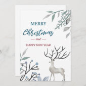 Merry Christmas & Happy New Year Feiertagskarte (Vorne/Hinten)