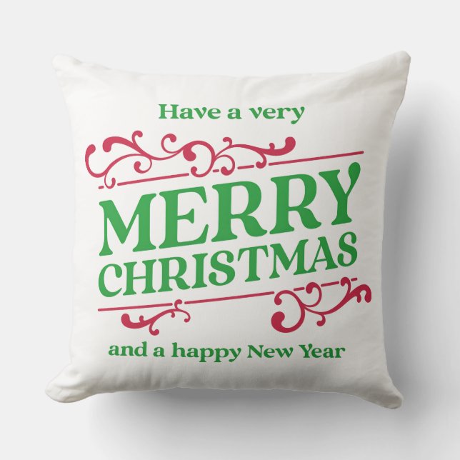 Merry Christmas & Happy New Year Festive Kissen (Vorderseite)