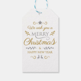 Merry Christmas & Happy New Year Geschenkanhänger