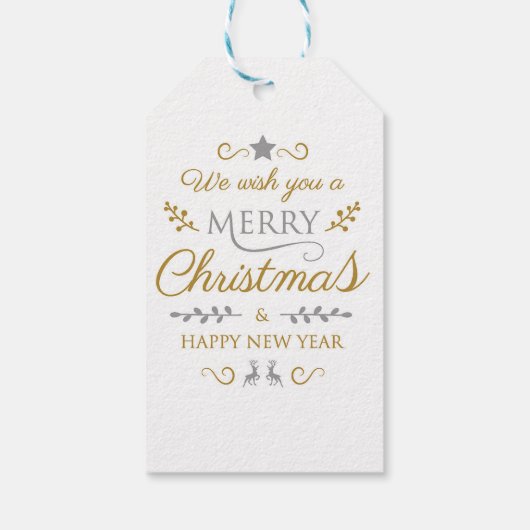 Merry Christmas & Happy New Year Geschenkanhänger (Rückseite)
