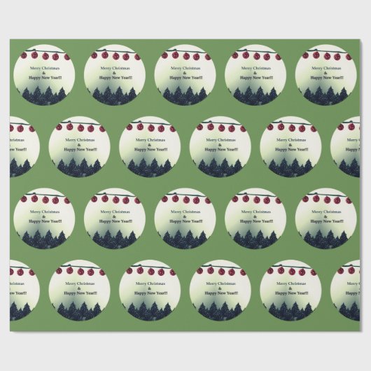 Merry Christmas & Happy New Year Geschenkpapier (Flach)