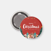 🎄 Merry Christmas & Happy New Year – Magnet (Vorderseite/Rückseite)