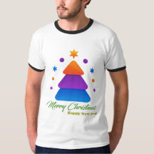 Merry Christmas Happy New Year Men’s Ringer T-Shir