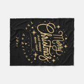 Merry Christmas Happy New Year Modern Green Gold Fleecedecke (Vorderseite (Horizontal))