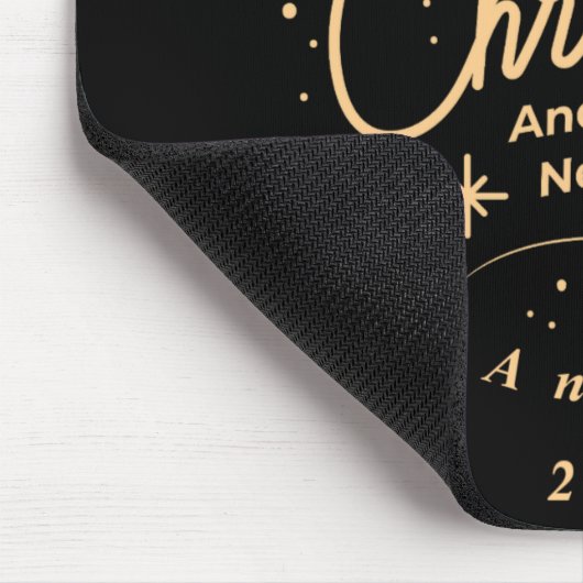 Merry Christmas Happy New Year Modern Green Gold T Mousepad (Ecke)