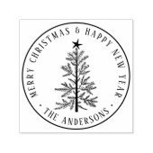 Merry Christmas & Happy New Year Permastempel (Design)