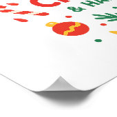 Merry Christmas & Happy New Year Snowman & tree Poster (Ecke)