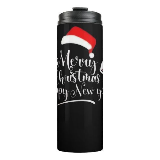 Merry Christmas & Happy New year T-Shirt Thermosbecher (Vorderseite)