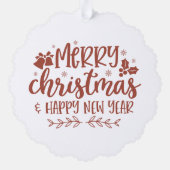 Merry Christmas Happy New Year Winter Robin Ornament Karte (Rückseite)