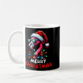 Merry Christmas Hat Santa Flamingo Christmas Light Kaffeetasse (Links)