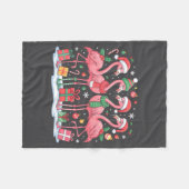 Merry Christmas Hat Santa Flamingo Light Christmas Fleecedecke (Vorderseite (Horizontal))