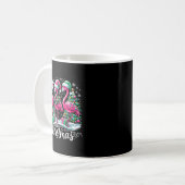 Merry Christmas Hat Santa Flamingo Light Christmas Kaffeetasse (Vorderseite Links)