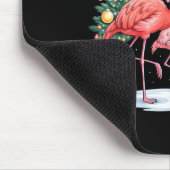Merry Christmas Hat Santa Flamingo Light Christmas Mousepad (Ecke)