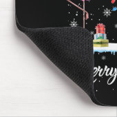 Merry Christmas Hat Santa Flamingo Light Christmas Mousepad (Ecke)