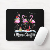 Merry Christmas Hat Santa Flamingo Light Christmas Mousepad (Mit Mouse)