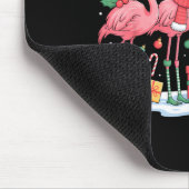 Merry Christmas Hat Santa Flamingo Light Christmas Mousepad (Ecke)