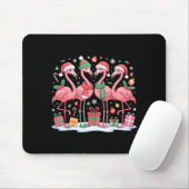 Merry Christmas Hat Santa Flamingo Light Christmas Mousepad (Mit Mouse)