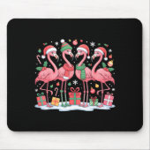 Merry Christmas Hat Santa Flamingo Light Christmas Mousepad (Vorne)