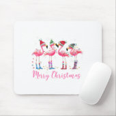 Merry Christmas Hat Santa Flamingo Light Christmas Mousepad (Mit Mouse)