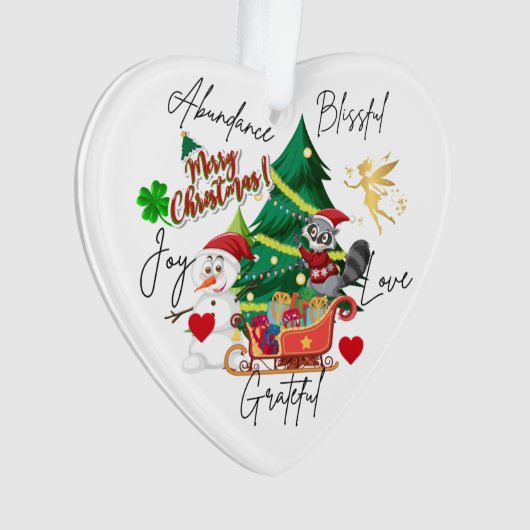 Merry Christmas Heart Ornament | Joy&Love Design (Vorderseite)