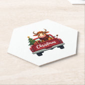 Merry Christmas Highland Cow Christmas Tree Red Tr Untersetzer (angewinkelt)