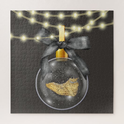 Merry Christmas Hilton Head Island Map Ornament Puzzle (Vertikal)