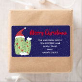 Merry Christmas Holiday Cacti Cactus Address Label (Insitu)