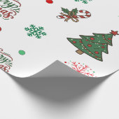Merry Christmas Holiday Deer & Candy Cane Gift Wra Geschenkpapier (Ecke)