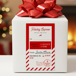 Merry Christmas Holiday Express Mail To From Rechteckiger Aufkleber