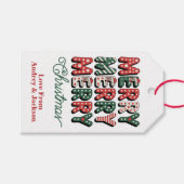 Merry Christmas Holiday Gift Tag Geschenkanhänger (Vorderseite (Horizontal))