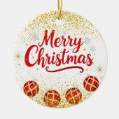 Merry Christmas Holiday Party Glitter Keramik Ornament (Vorne)
