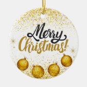 Merry Christmas Holiday Party Glitter Keramik Ornament (Vorne)