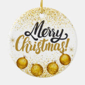 Merry Christmas Holiday Party Glitter Keramik Ornament (Hinten)