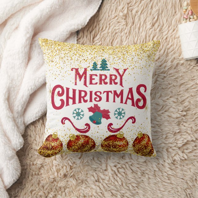 Merry Christmas Holiday Party Glitter Kissen (Decke)
