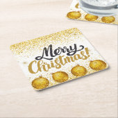 Merry Christmas Holiday Party Glitter Rechteckiger Pappuntersetzer (angewinkelt)