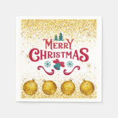 Merry Christmas Holiday Party Glitter Serviette (Vorderseite)