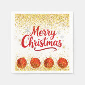 Merry Christmas Holiday Party Glitter Serviette (Vorderseite)
