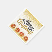 Merry Christmas Holiday Party Glitter Serviette (Ecke)