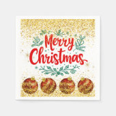 Merry Christmas Holiday Party Glitter Serviette (Vorderseite)